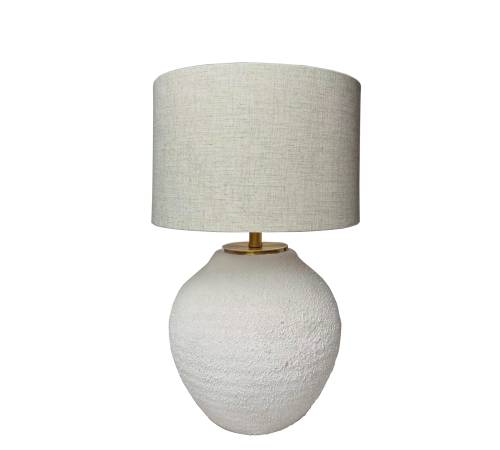 Φωτιστικό κεραμική βάση & υφασμάτινο καπέλο Υ.41cm LS232