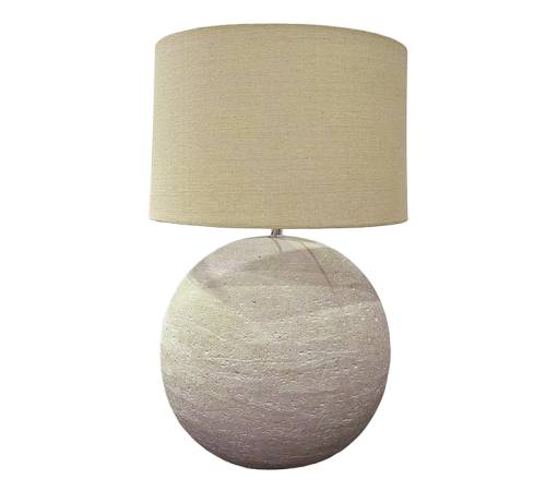 Φωτιστικό κεραμική βάση σχ.μπαλλα & υφασμάτινο καπέλο Υ.47,5cm LS233