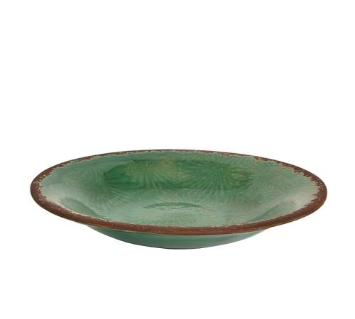 Κεραμική πιατέλα, σχ.φύλλα φοίνικα, σκ.πράσινο,δ.32cm CT383