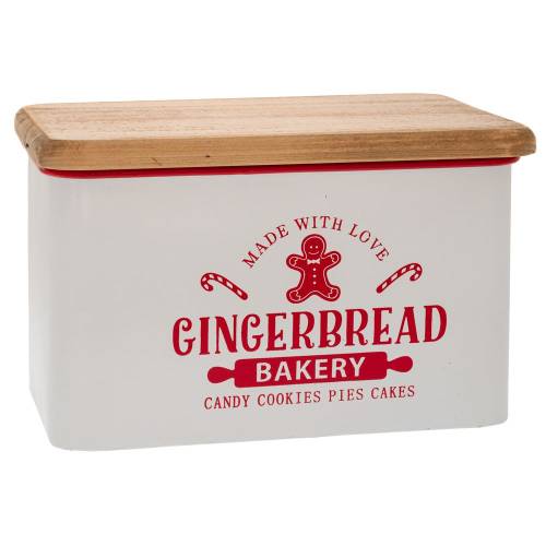 ΛΕΥΚΟ ΜΕΤΑΛΛΙΚΟ ΔΟΧΕΙΟ 27X16.5X16.5 ΜΕ ΞΥΛΙΝΟ ΚΑΠΑΚΙ