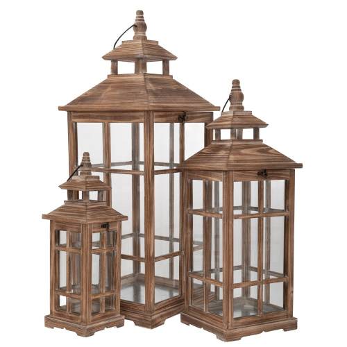 ΣΕΤ 3 ΚΑΦΕ ΞΥΛΙΝΟ ΦΑΝΑΡΙ 31,5Χ31,5Χ81,5  23Χ23Χ63,5  15,5Χ15,5Χ45ΕΚ