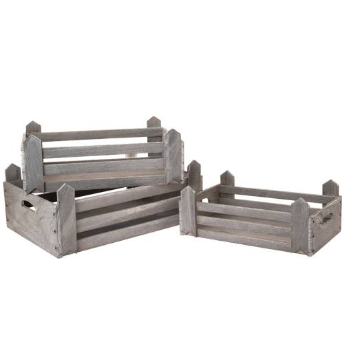 ΣΕΤ 3 ΓΚΡΙ ΞΥΛΙΝΟ ΤΕΛΑΡΟ 52Χ35Χ20 47Χ30Χ18 42Χ25Χ11ΕΚ