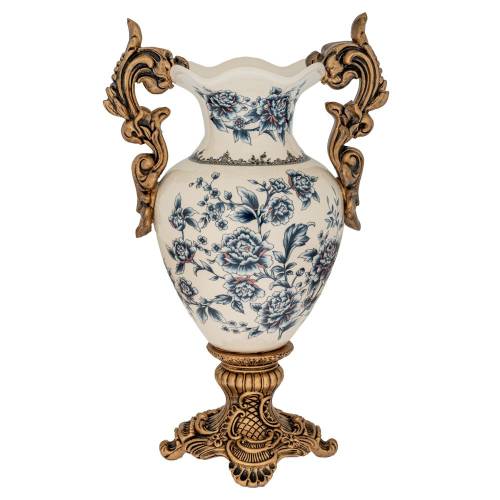 ΔΙΑΚΟΣΜΗΤΙΚΟ ΦΛΟΡΑΛ ΠΟΛΥΡΕΖΙΝ ΒΑΖΟ ΜΕ ΧΡΥΣΑ ΧΕΡΟΥΛΙΑ 27Χ17Χ42ΕΚ