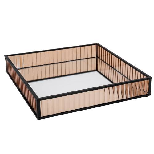 ΜΕΛΙ ΓΥΑΛΙΝΟΣ ΔΙΣΚΟΣ 25Χ25 ΕΚ ΜΕ ΚΑΘΡΕΠΤΗ ΚΑΙ ΜΑΥΡΕΣ ΜΕΤΑΛΛΙΚΕΣ ΓΩΝΙΕΣ