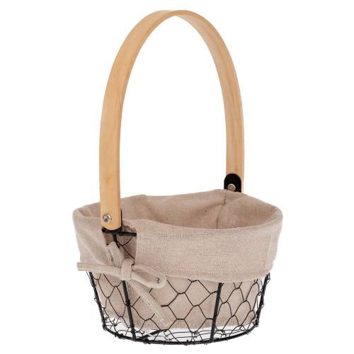 ΜΑΥΡΟ ΜΕΤΑΛΛΙΚΟ ΣΤΡΟΓΓΥΛΟ ΚΑΛΑΘΙ ΜΕ ΥΦΑΣΜΑ ΚΑΙ ΞΥΛΙΝΟ ΧΕΡΟΥΛΙ Φ20Χ11ΕΚ Χ30