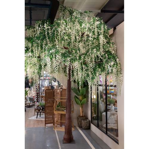 ΔΕΝΤΡΟ 500EK ΜΕ ΠΡΑΣΙΝΑ ΦΥΛΛΑ ΚΑΙ ΛΕΥΚΑ ΚΡΕΜΑΣΤΑ ΑΝΘΗ