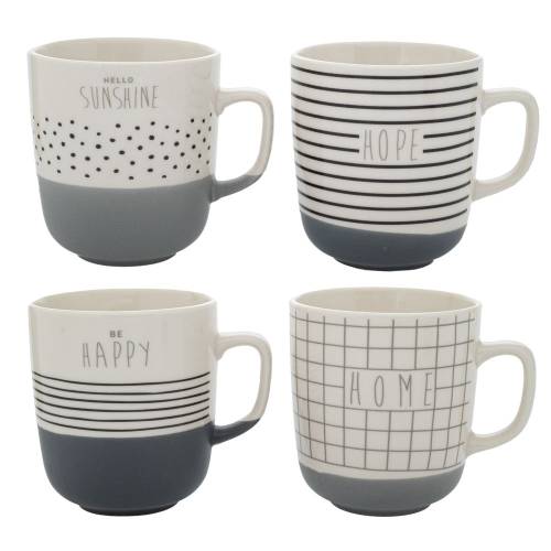 ΑΣΠΡΟΜΑΥΡΗ ΚΕΡΑΜΙΚΗ ΚΟΥΠΑ 370ML 4 ΣΧΕΔΙΑ