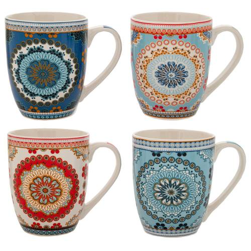 ΠΟΛΥΧΡΩΜΗ ΚΕΡΑΜΙΚΗ ΚΟΥΠΑ ΜΕ ΣΧΕΔΙΑ ΛΟΥΛΟΥΔΙΑ 360ML 4 ΣΧΕΔΙΑ