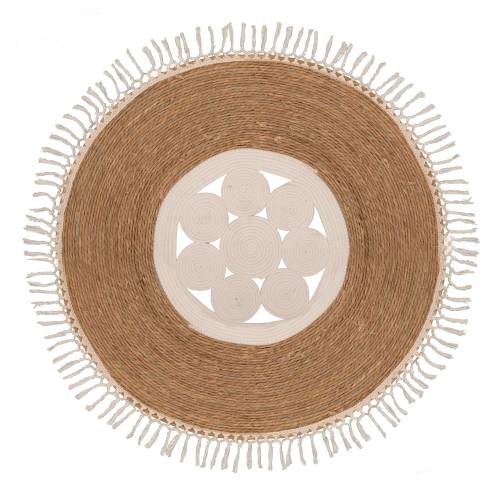 ΧΑΛΙ 100ΕΚ ΣΤΡΟΓΓΥΛΟ ΓΙΟΥΤΑ NATURAL-ΜΠΕΖ ΜΕ ΚΡΟΣΙΑ