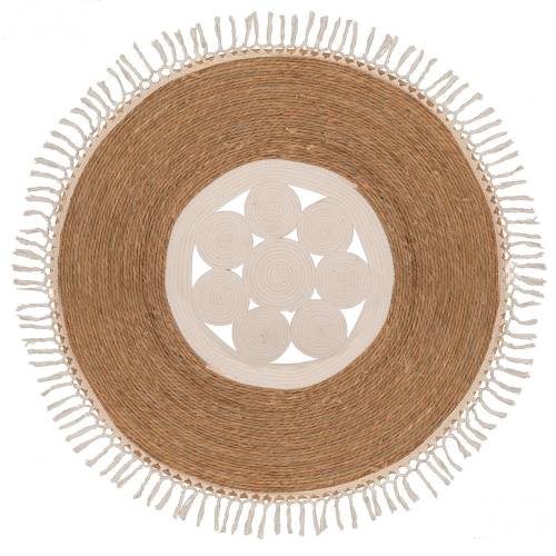 ΧΑΛΙ 120ΕΚ ΣΤΡΟΓΓΥΛΟ ΓΙΟΥΤΑ NATURAL-ΜΠΕΖ ΜΕ ΚΡΟΣΙΑ