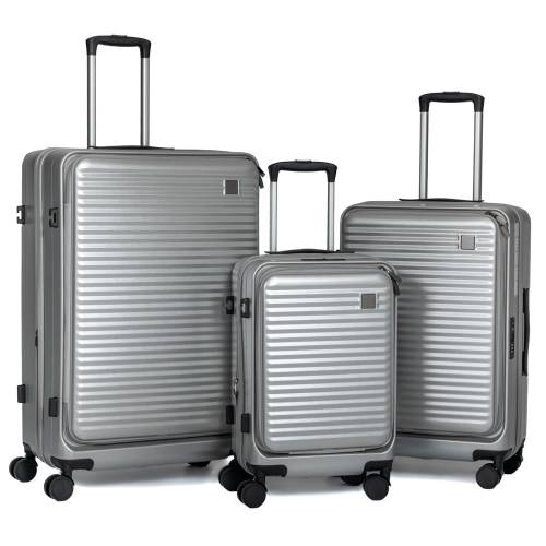 ΣΕΤ 3 ΣΚΟΥΡΟ ΑΣΗΜΙ ΒΑΛΙΤΣΑ ΜΕ 4ΡΟΔΕΣ 50 61 71ΕΚ ΜΕ ΑΝΟΙΓΜΑ ΑΠΟ ΠΑΝΩ (PROMOTION)