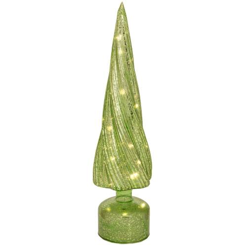 ΠΡΑΣΙΝΟ ΓΥΑΛΙΝΟ ΔΕΝΤΡΟ ΜΕ LED ΦΩΣ 10Χ10Χ39,5ΕΚ ΜΠΑΤΑΡΙΑΣ ΠΕΡΙΣΤΡΕΦΟΜΕΝΟ