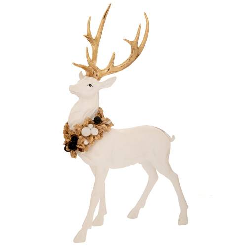 ΛΕΥΚΟ ΠΟΛΥΡΕΖΙΝ ΕΛΑΦΙ ΜΕ ΣΤΕΦΑΝΙ ΣΤΟ ΛΑΙΜΟ 28Χ14Χ45.5ΕΚ