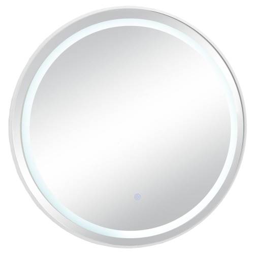 ΛΕΥΚΟΣ ΣΤΡΟΓΓΥΛΟΣ ΜΕΤΑΛΛΙΚΟΣ ΚΑΘΡΕΦΤΗΣ ΤΟΙΧΟΥ ΜΕ LED Φ70ΕΚ