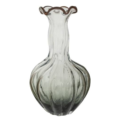 ΔΙΑΦΑΝΟ ΓΚΡΙ ΓΥΑΛΙΝΟ ΒΑΖΟ ΜΕ ΨΗΛΟ ΛΑΙΜΟ Φ25Χ42ΕΚ