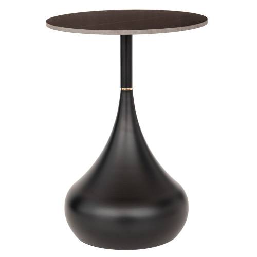 ΤΡΑΠΕΖΑΚΙ ΜΑΥΡΟ ΜΕΤΑΛΛΙΚΟ ΣΤΡΟΓΓΥΛΟ Φ40Χ52ΕΚ ΜΕ ΜΑΥΡΗ ΚΕΡΑΜΙΚΗ ΕΠΙΦΑΝΕΙΑ