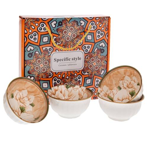 ΣΕΤ 4 ΚΡΕΜ ΚΕΡΑΜΙΚΑ ΜΠΩΛ ΜΕ ΛΟΥΛΟΥΔΙΑ Φ11Χ6ΕΚ