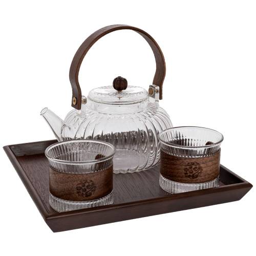 ΣΕΤ 4 ΞΥΛΙΝΟΣ ΔΙΣΚΟΣ ΜΕ ΓΥΑΛΙΝΗ ΤΣΑΓΙΕΡΑ AND ΠΟΤΗΡΙΑ 23,5Χ23,5Χ11ΕΚ