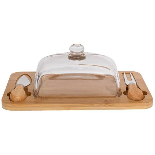 BAMBOO ΔΙΣΚΟΣ ΣΕΡΒΙΡΙΣΜΑΤΟΣ ΤΥΡΙΩΝ ΜΕ ΓΥΑΛΙΝΟ ΚΑΠΑΚΙ AND ΕΞΑΡΤΗΜΑΤΑ 29Χ15Χ11ΕΚ