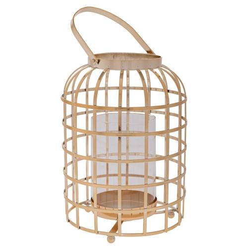 ΧΡΥΣΟ ΜΕΤΑΛΛΙΚΟ ΦΑΝΑΡΙ ΜΕ ΔΙΑΦΑΝΟ ΓΥΑΛΙ 19Χ22ΕΚ