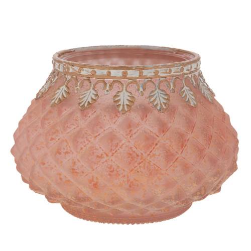 ΡΟΖ ΓΥΑΛΙΝΟ ΣΤΡΟΓΓΥΛΟ ΚΗΡΟΠΗΓΙΟ ΓΙΑ ΡΕΣΩ 11,5Χ11,5Χ8ΕΚ