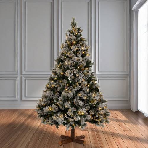 ΔΕΝΔΡΟ PRE-LIT SNOWY MONTCLAIR SPRUCE 210EK ΜΕ 500 LED ΘΕΡΜΟ ΛΕΥΚΟ AND ΠΟΛΥΧΡΩΜΑ