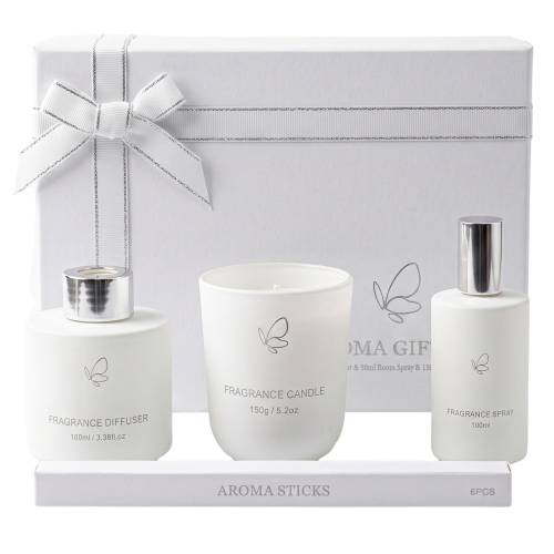 ΣΕΤ 2 ΛΕΥΚΟ ΑΡΩΜΑΤΙΚΟ DIFFUSER 100ML ΜΕ ΚΕΡΙ ΣΕ ΚΟΥΤΙ ΔΩΡΟΥ