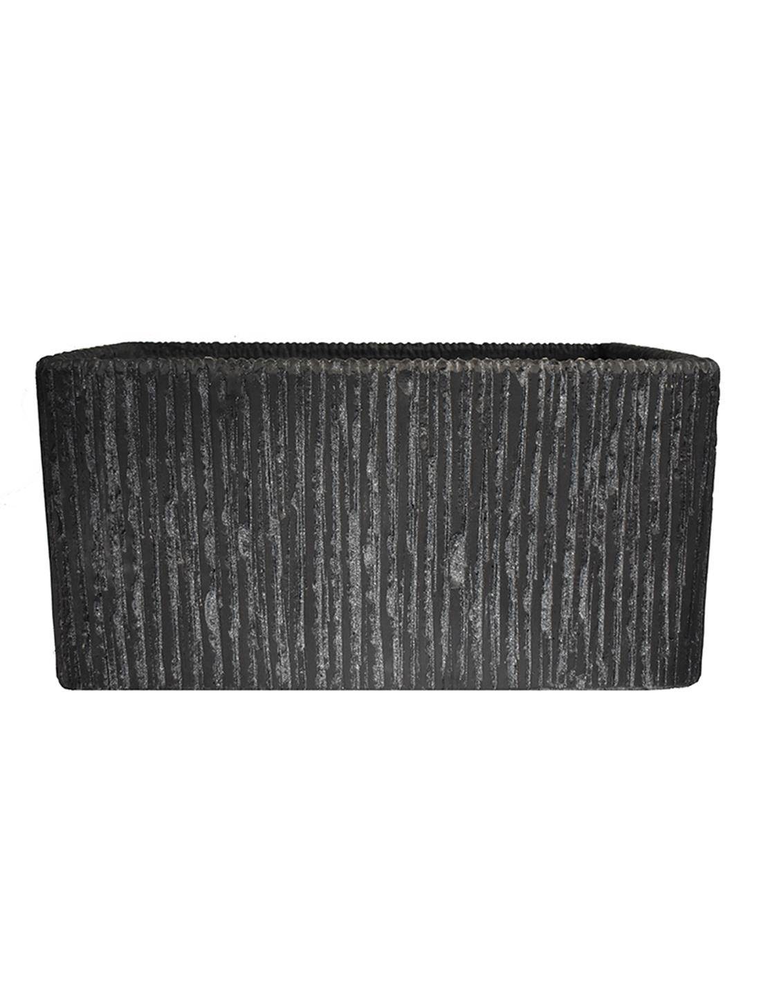 Ζαρντινιέρα κεραμ.carve μαύρο χρ.56Χ37Χ28