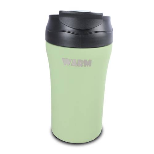 Θερμός ποτήρι με καλαμάκι για κρύο και στόμιο για ζεστό καφέ "We Care" πράσινο 450ml