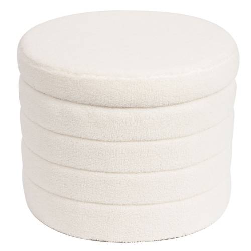 GROOVY Σκαμπό Αποθηκευτικό, Teddy Ύφασμα Εκρού Ε-00024982 Ε7040,1