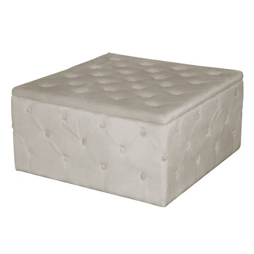 TIBOR Σκαμπό Αποθηκευτικό, Ύφασμα Velure Απόχρωση Εκρού Ε-00024986 Ε7026,1