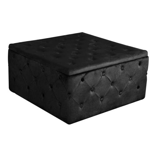 TIBOR Σκαμπό Αποθηκευτικό, Ύφασμα Velure Απόχρωση Μαύρο Ε-00024987 Ε7026,2