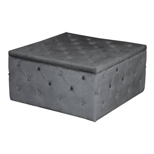 TIBOR Σκαμπό Αποθηκευτικό, Ύφασμα Velure Απόχρωση Γκρι Ε-00024988 Ε7026,3