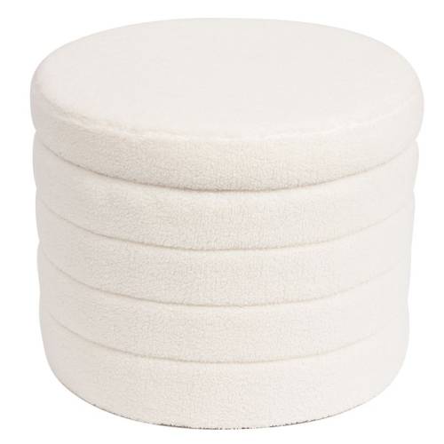 GROOVY Σκαμπό Αποθηκευτικό, Teddy Ύφασμα Εκρού Ε-00024982 Ε7040,1