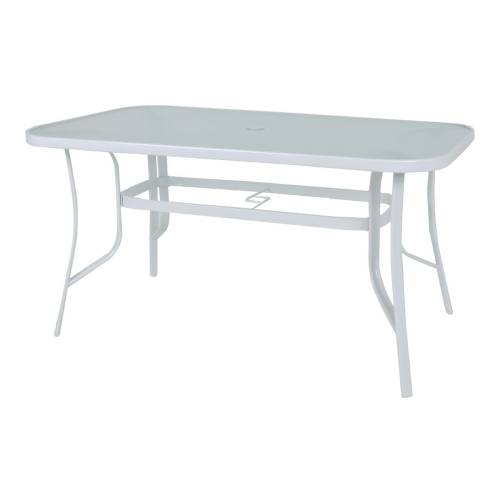RIO Τραπέζι Κήπου - Βεράντας, Μέταλλο Βαφή Άσπρο, Γυαλί Ε-00017949 Ε2503,2