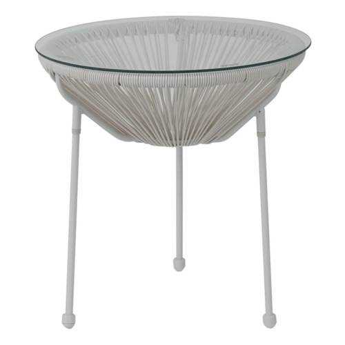 ACAPULCO Τραπεζάκι Μέταλλο Βαφή Άσπρο, Rattan Άσπρο Ε-00020162 Ε246,Α1