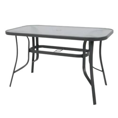 RIO Τραπέζι Κήπου - Βεράντας, Μέταλλο Βαφή Ανθρακί, Γυαλί Ε-00017946 Ε2502