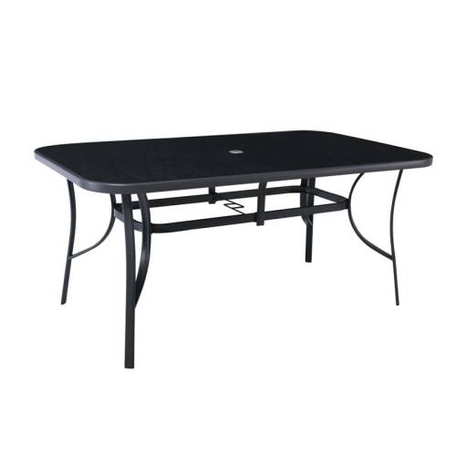 VERONA Τραπέζι Μέταλλο Βαφή Ανθρακί, Γυαλί Silk Screen Ε-00018766 Ε272,0