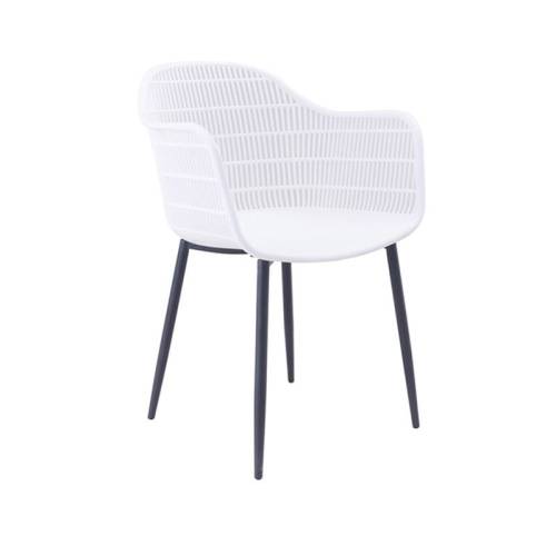 BERRY Πολυθρόνα Μέταλλο Βαφή Μαύρο, PP-UV Άσπρο Ε-00020426 ΕΜ155,2Μ