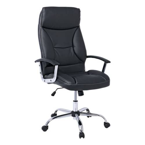 BF5700 Πολυθρόνα Διευθυντή Μέταλλο Χρώμιο, Pu Μαύρο Ε-00022471 ΕΟ299,1