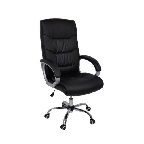 BF6400 Πολυθρόνα Διευθυντή Μέταλλο Χρώμιο, PU Μαύρο Ε-00019126 ΕΟ282,1