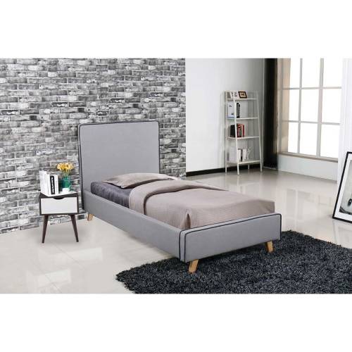 MORISSON Κρεβάτι Μονό, για Στρώμα 90x190cm, Ύφασμα Ανοιχτό Γκρι Ε-00018962 Ε8081,1