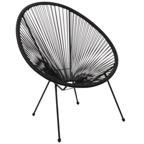 ACAPULCO Πολυθρόνα Μέταλλο Βαφή Μαύρο, Plastic Rattan Μαύρο Ε-00019368 Ε245,2