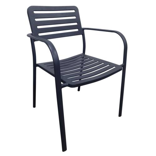 ROMA Πολυθρόνα Στοιβαζόμενη, Μέταλλο Βαφή Μαύρο Ε-00020260 Ε527,1