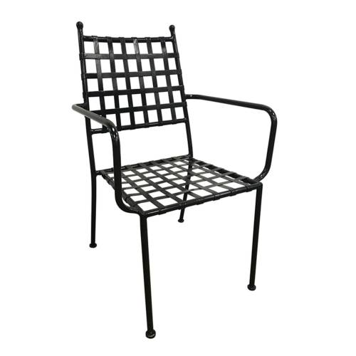 PATON Πολυθρόνα Κήπου Βεράντας, Μέταλλο Βαφή Μαύρο Mesh - Στοιβαζόμενη Ε-00020290 Ε5143,2
