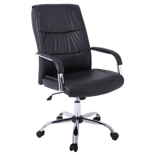 BF5100 Πολυθρόνα Διευθυντή Βάση Μέταλλο Χρώμιο - PU Μαύρο Ε-00020461 ΕΟ220,1