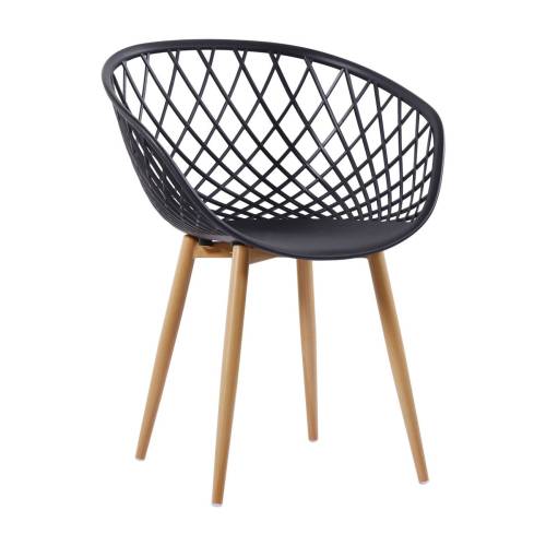 REX Πολυθρόνα Μέταλλο Βαφή Φυσικό, PP-UV Μαύρο (εκτός συσκευασίας) Ε-00024146 Ε373,21W