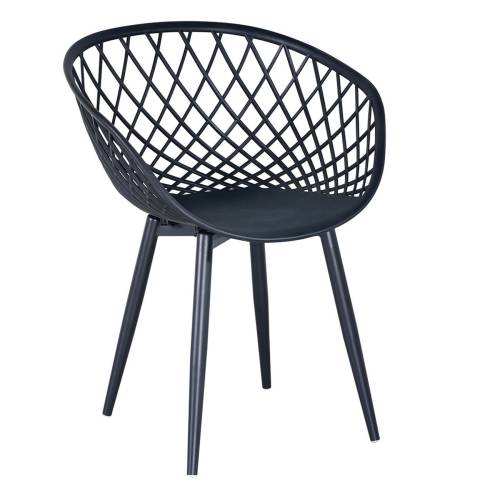 REX Πολυθρόνα Μέταλλo Βαφή Μαύρο, PP-UV Μαύρο (εκτός συσκευασίας) Ε-00024148 Ε373,2W