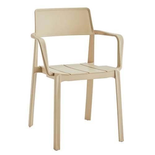 DIANNA Πολυθρόνα Στοιβαζόμενη, PP-UV Cappuccino Ε-00024890 Ε359,3