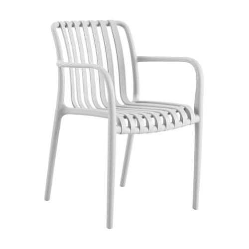 MODA Πολυθρόνα Στοιβαζόμενη PP - UV Protection Απόχρωση Άσπρο Ε-00025200 Ε3800,10